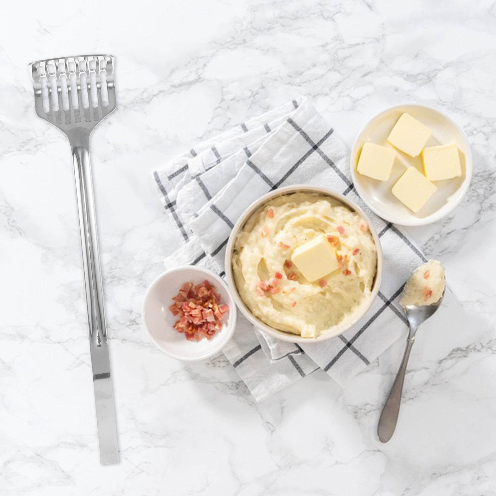 Baby Food With Avocado - Robuster Kartoffelpresse aus Edelstahl mit langem