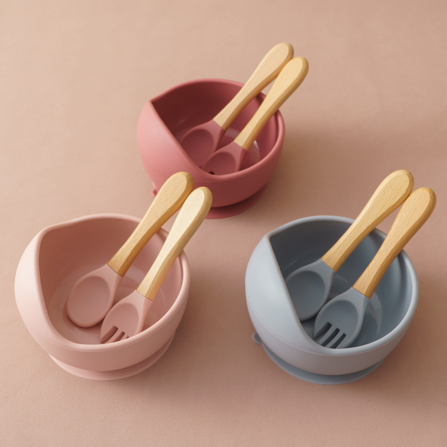 Baby Food Dispensing Spoon - 3Pcs Silikon Baby Fütterung Schüssel Set