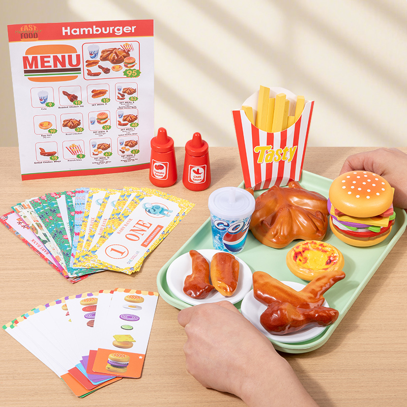 Baby Food Under 1 Year - Holzspielzeug für Fast-Food-Küchen-Rollenspiele, simuliertes Essen, lehrreiches