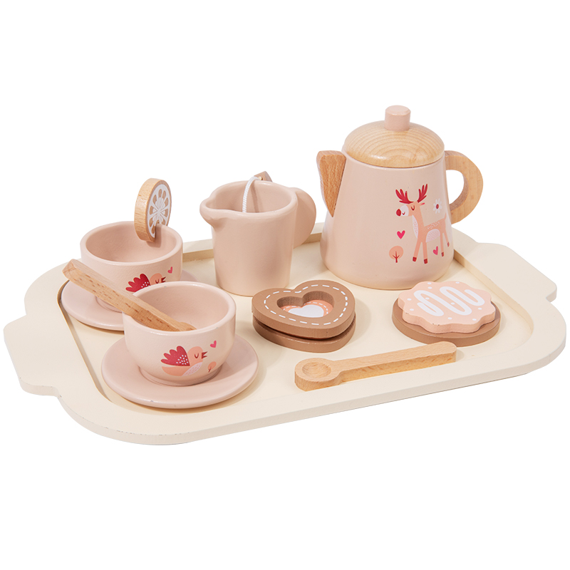 Baby Food Cooking Set - Nachmittagstee-Set, Holzspielzeug, Rollenspiel, Essen, Lernen, Rollenspiel,