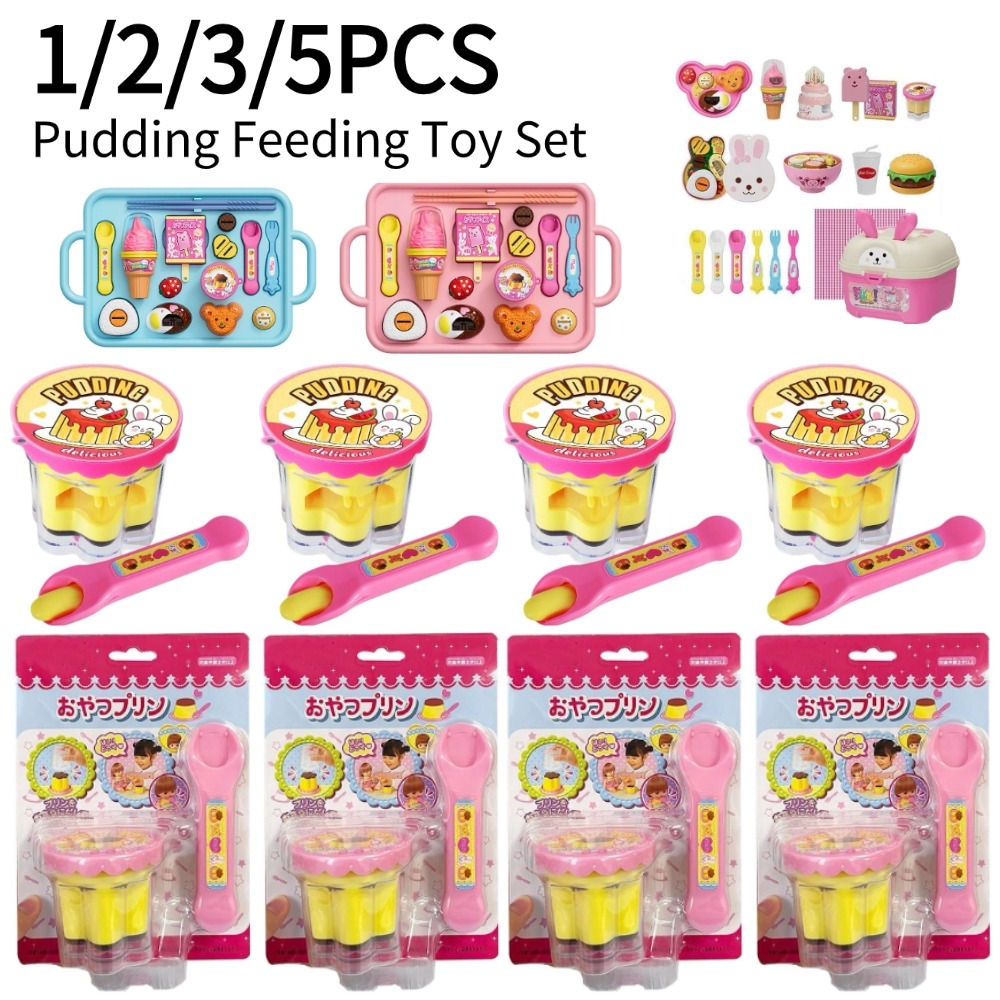 Baby Food Cooking Set - Rollenspiel-Pudding-Fütterungsspielzeug-Set mit magischem Löffel, Simulation von