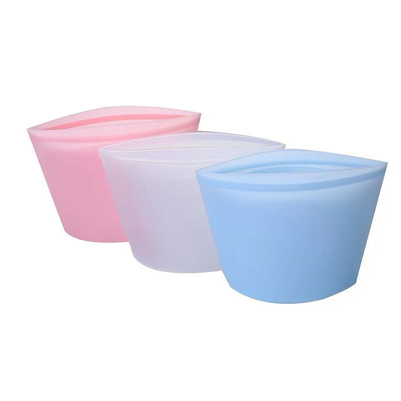 Food Pouch Reusable - Wiederverwendbare Silikon-Aufbewahrungsbeutel - Luftdichte Auslaufsichere Lebensmittelgeeignete