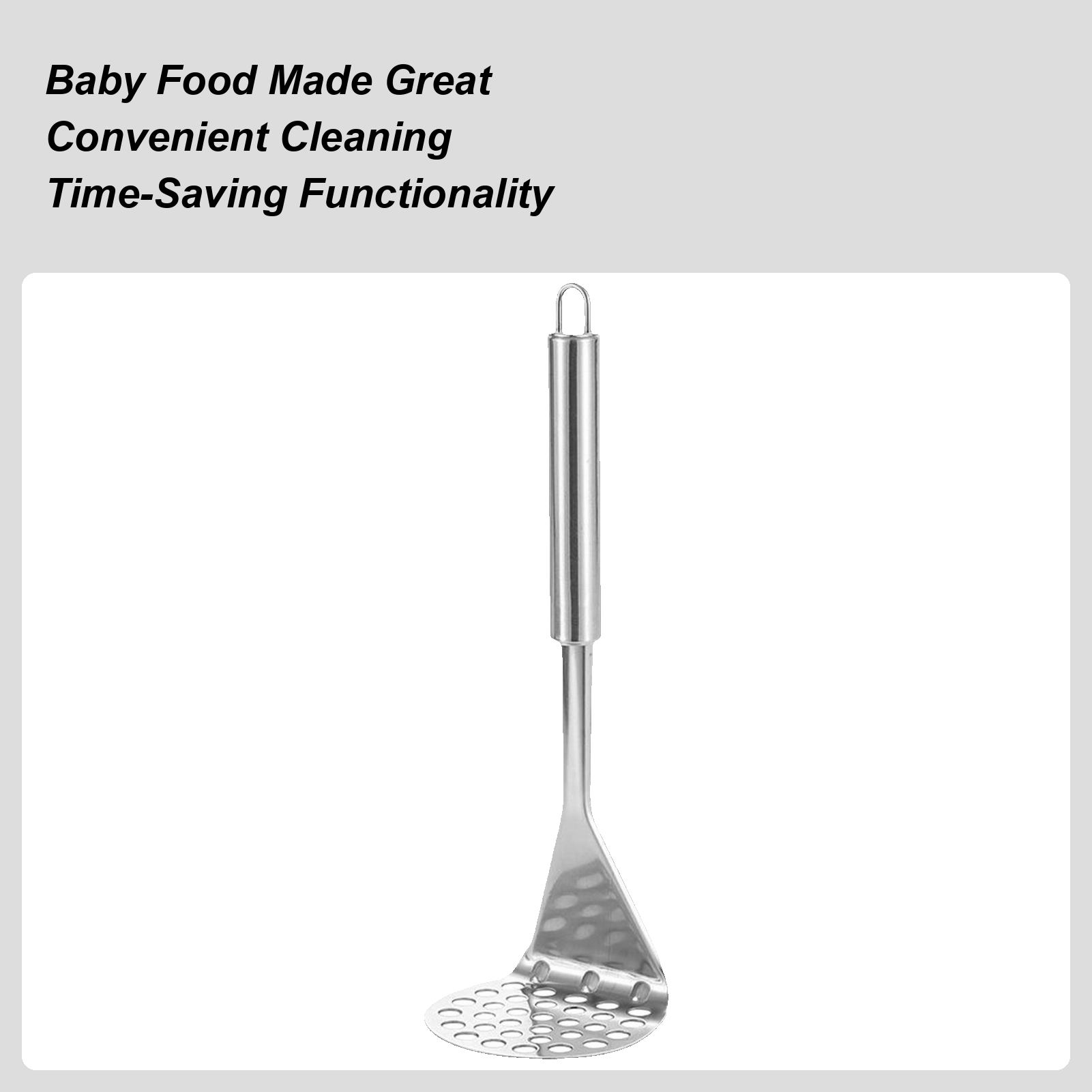 Baby Food With Avocado - Kartoffelstampfer aus Metall, Avocado-Smash-Werkzeug, Edelstahl, rutschfest,