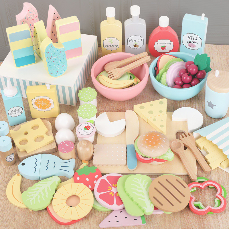 Baby Food Cooking Set - Holz Pretend Spielen Lebensmittel Küche Spielzeug