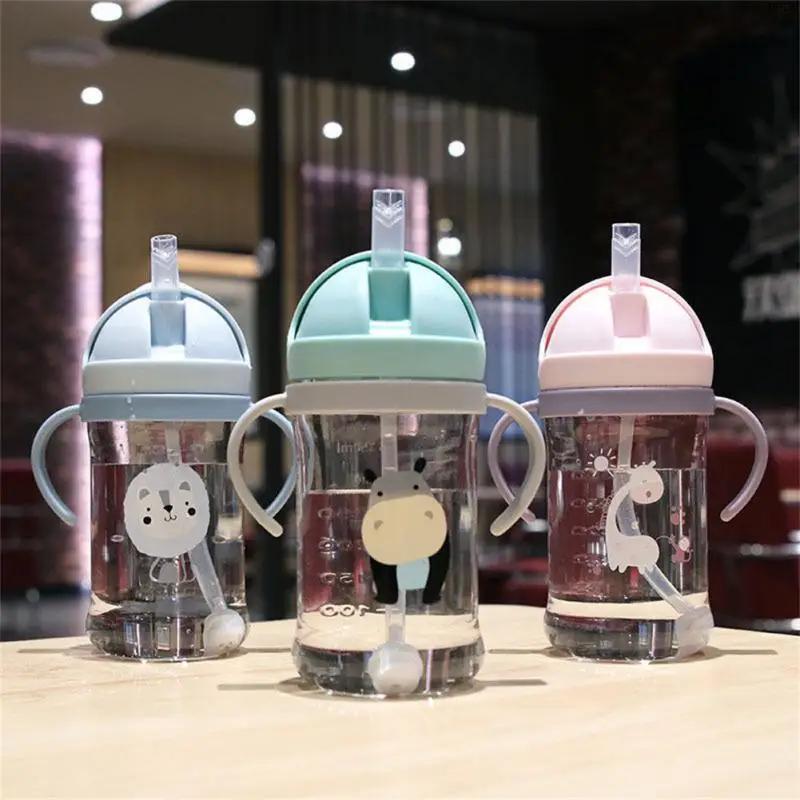 Baby Food Dispensing Spoon - 350ml Trinkflasche mit Cartoon-Muster für Kinder,