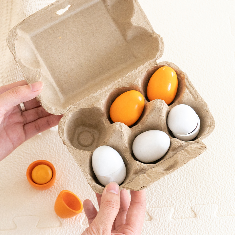 6 stücke Holz Eier Spielzeug E – Baby Food Under 1 Year Bewertung und Preis