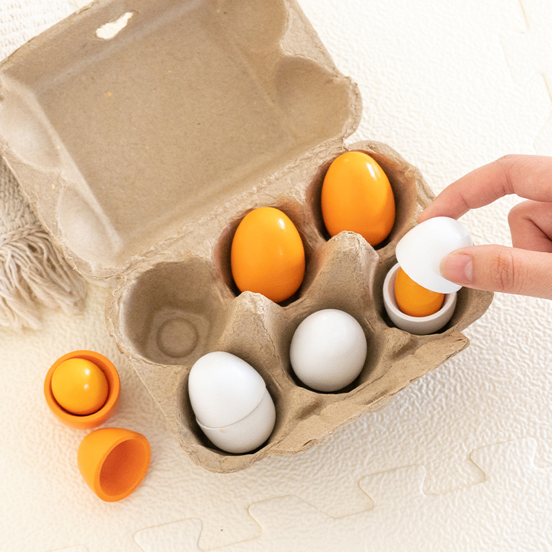 6 stücke Holz Eier Spielzeug E – Baby Food Under 1 Year Bewertung und Preis